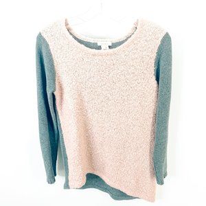 Sundance Womens Gray Pink Long Sleeve Knitted Pullover Sweater Size Small